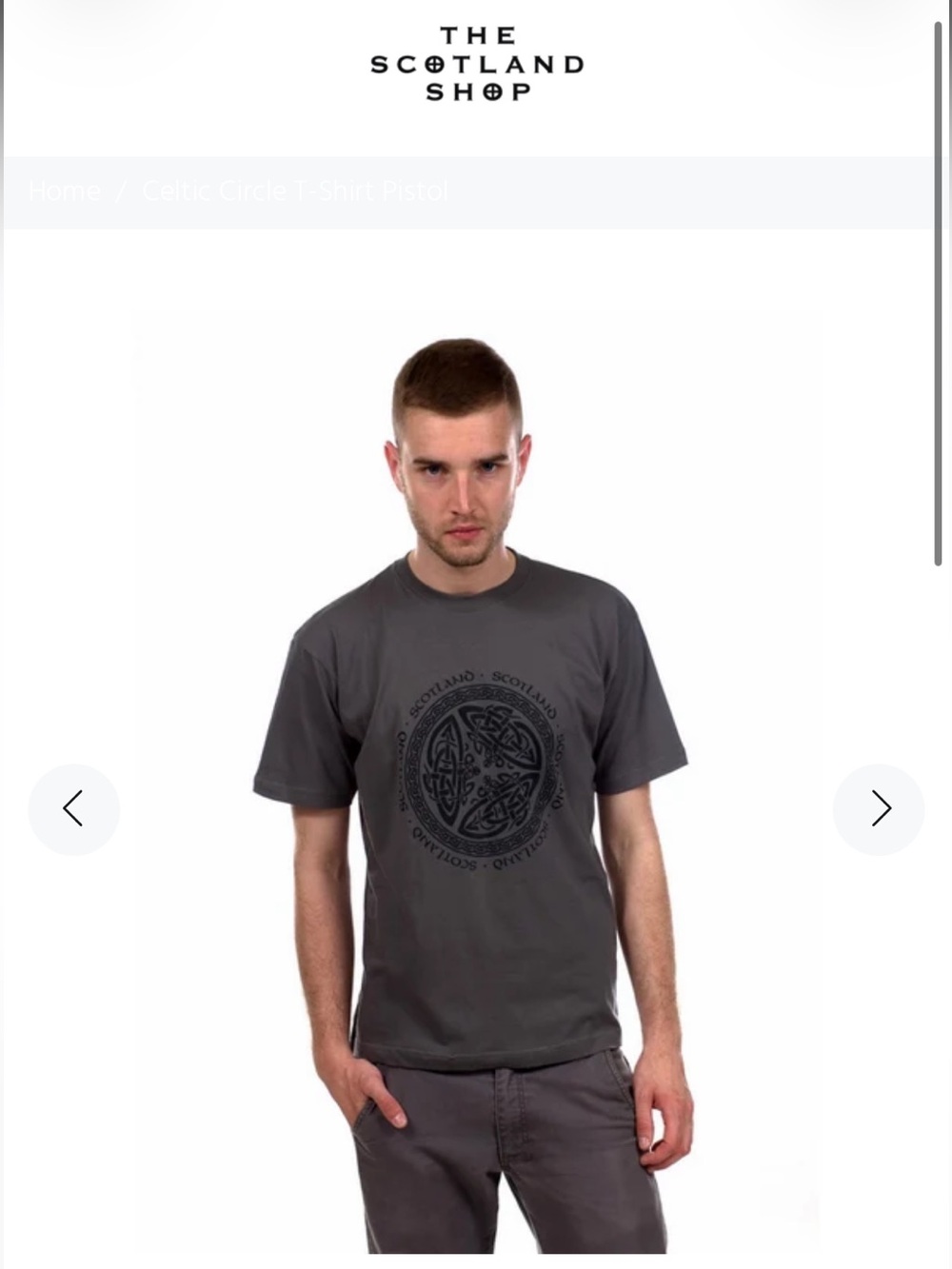 NWT Scotland Celtic Circle Graphic T-Shirt Pistol Gray Men’s M